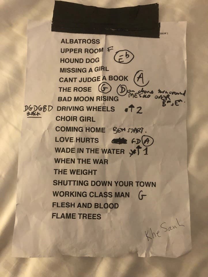 Set List Saturday Night