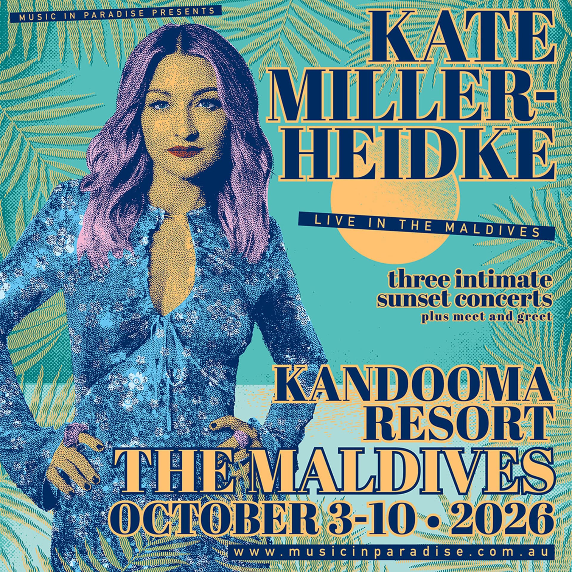 Kate Miller-Heidke Maldives 2026 event poster