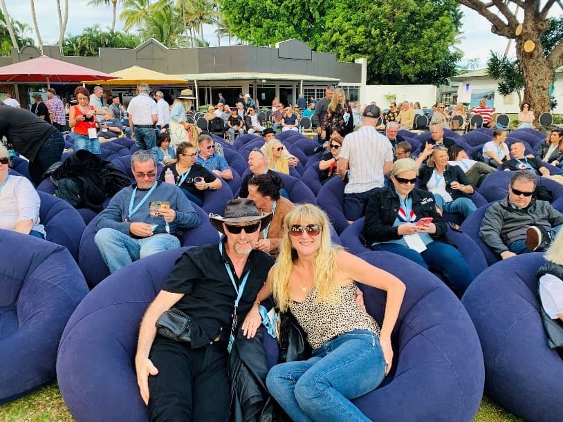Purple bean bags